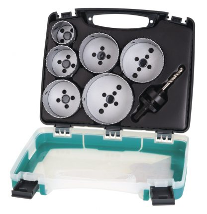 Wolfcraft sada 5 Bi-metalových děrovek  sanita 25-83 mm + upínací trn, v kufru 5422000 - Image 2