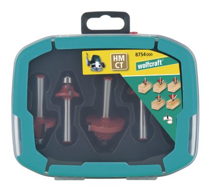 Wolfcraft Sada 5 HM-profilových fréz stopka 8mm k horní fréze -plast.box 8754000 - Image 2