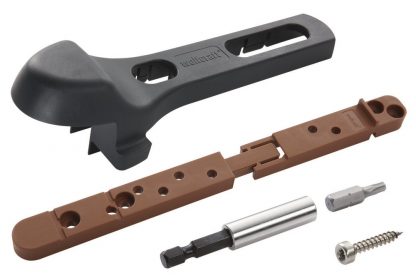 Wolfcraft Start-set TERASA-skryté spoje: vrt.a šroub.pomůcka, 50 spojek, 300 šroubů, držák bitů + Tx20 6971000