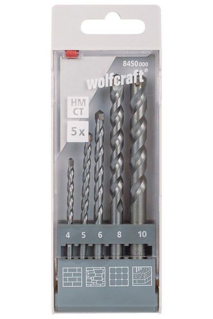 Wolfcraft Sada 5ks vrták do kamene HM ø4-10mm 8450000