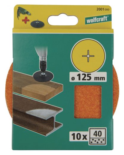 Wolfcraft 10 x brusné listy zrno 80, ø 125 mm 2002000 - Image 2