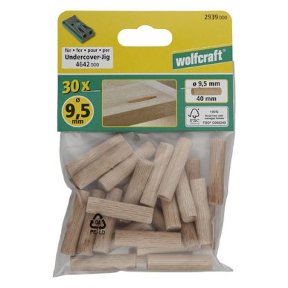 Wolfcraft dřevěné kolíky 30x, 40mm, pr. 9,5 mm 2939000 - Image 6